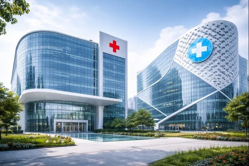 Modern medical campus representing health tech companies and digital healthcare innovation