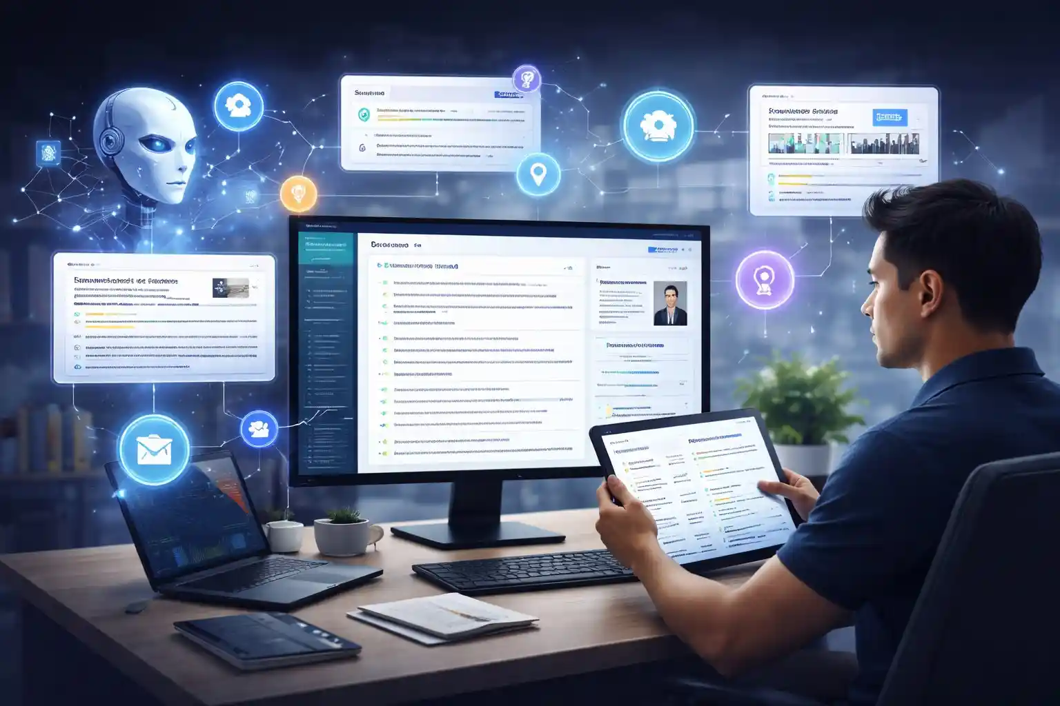 Filipino SEO Expert analyzing structured content and semantic data across multiple screens to improve AI search visibility and content discoverability